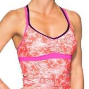 ❤️ Athleta coral floral tankini size Small Tall ST